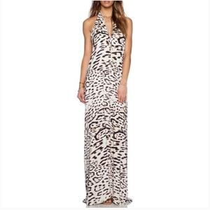 Vix Paula Hermanny Ella Animal Print Maxi Dress Halter Size Large New